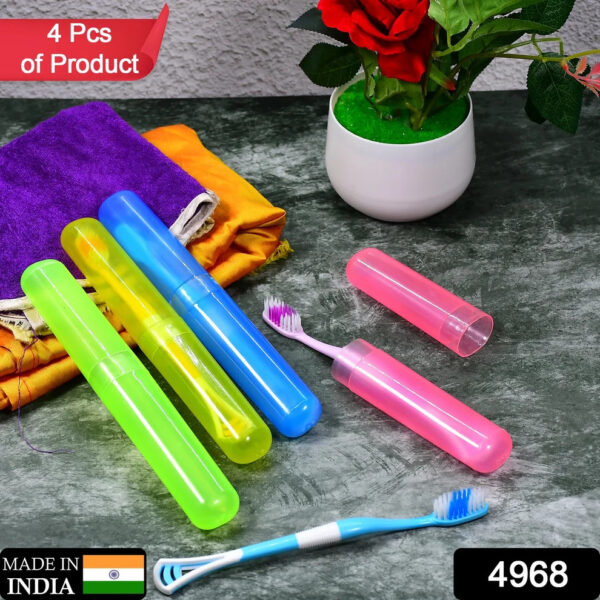 Toothbrush Holder 4 Pc – Plastic Travel Toothbrush Cover & Case